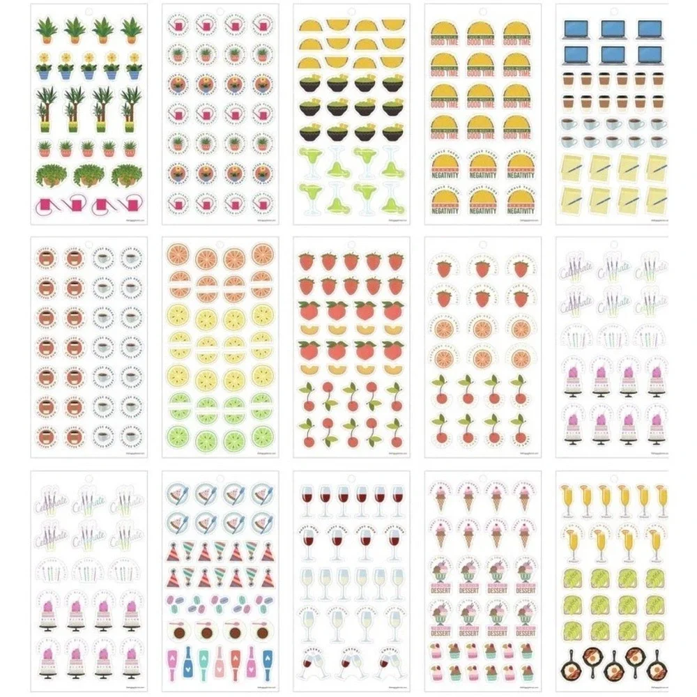 Happy Planner Everyday Icons Sticker Sheets Bright & Bold - 995 Pieces Mambi
